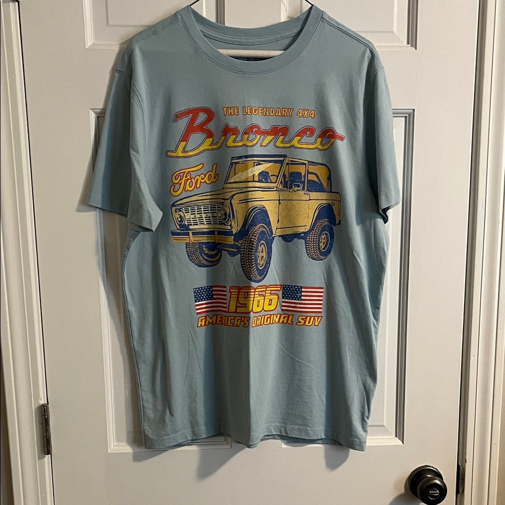 Goodfellow & Co Light Blue Ford Bronco Graphic Tshirt size L